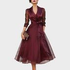 Women's Belted Wrap Midi Dress | Morwenna_1