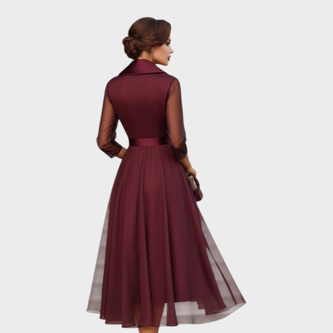 Women's Belted Wrap Midi Dress | Morwenna_2