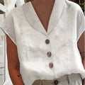 Women's Linen Button Front Blouse | Edwina_1