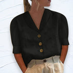Women's Linen Button Front Blouse | Edwina_2