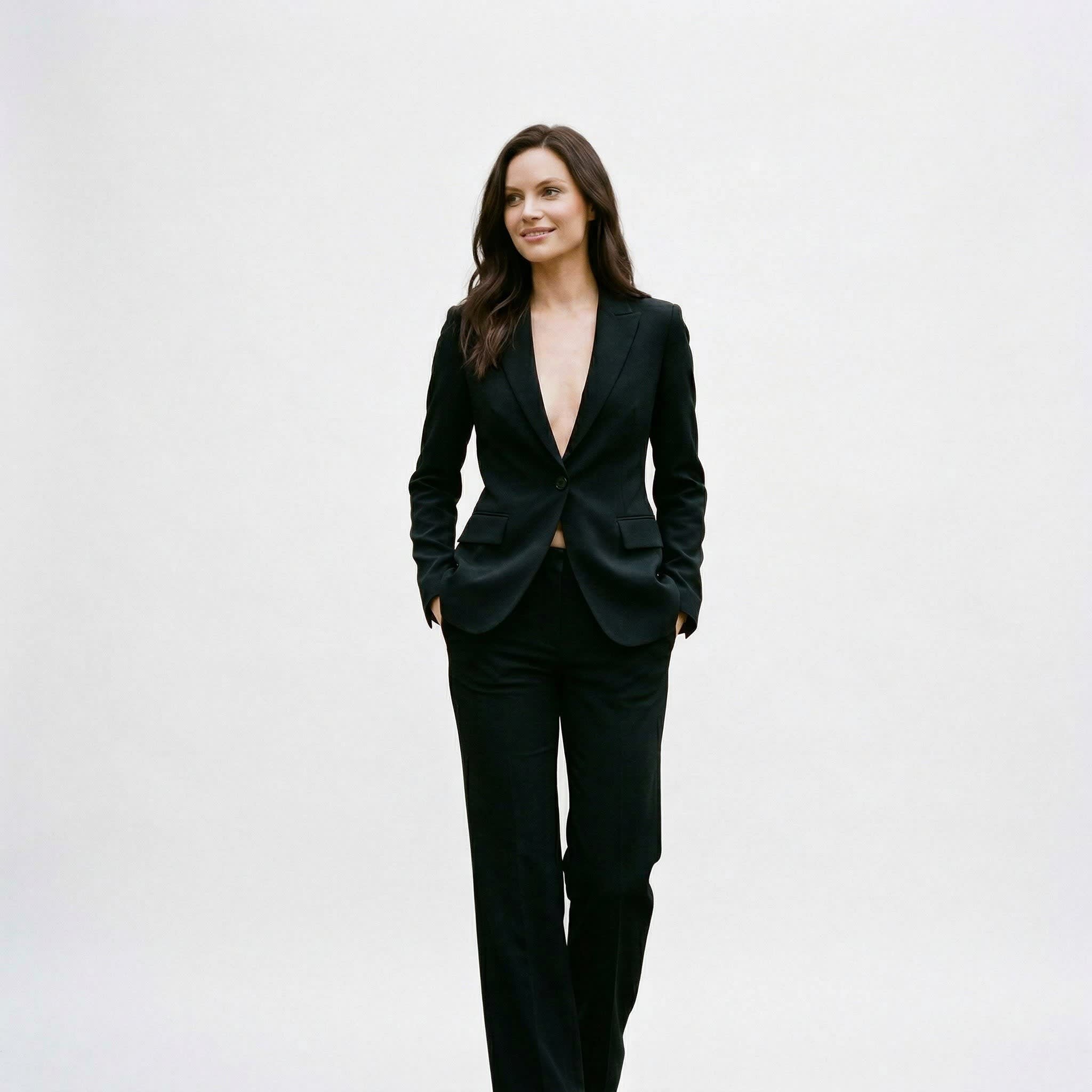 Women's Tailored Wide Leg Suit Set | Quarrendon_3