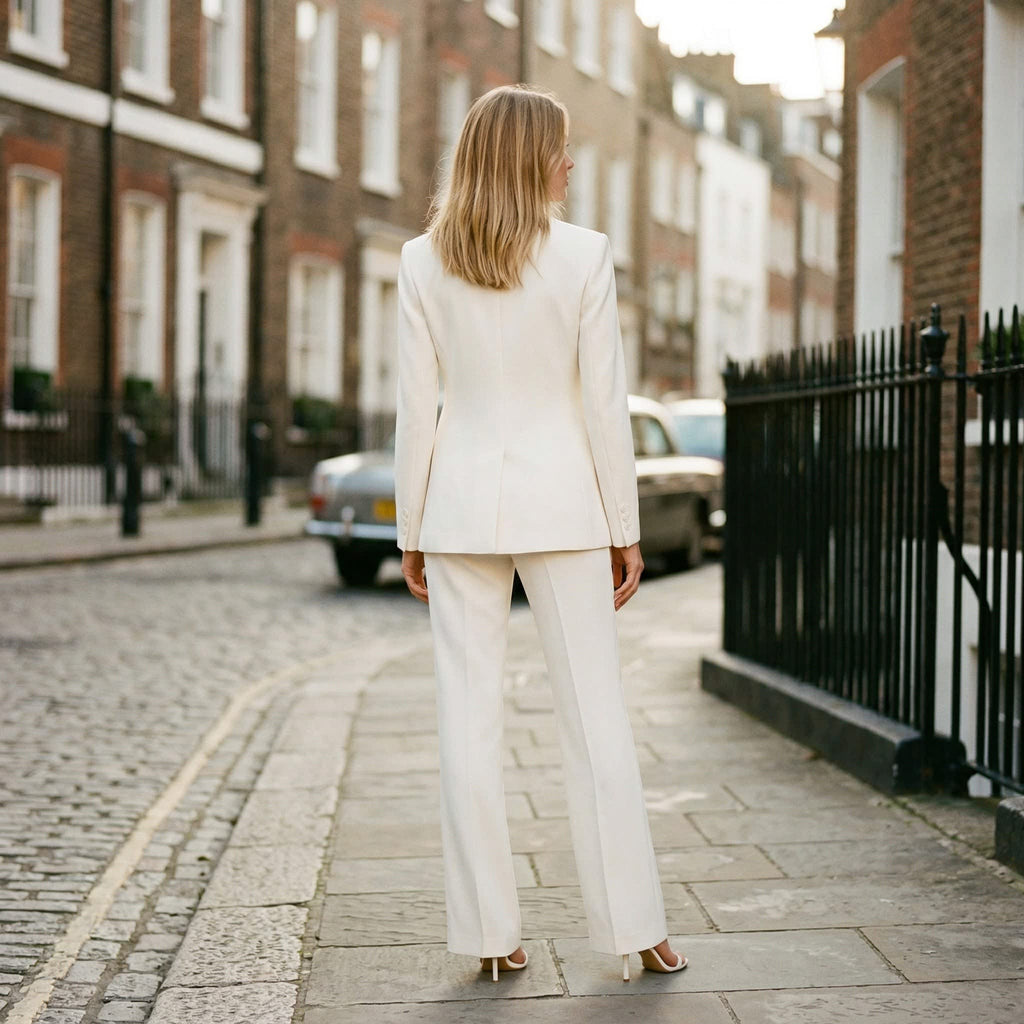 Women's Tailored Wide Leg Suit Set | Quarrendon_9
