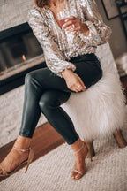 Women's Sequin V Neck Blouse | Fleurette_4