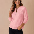 Women's Cable Knit Half Zip Sweater | Melbury_1