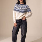 Women's Crew Neck Fair Isle Christmas Sweater | Knightley_1