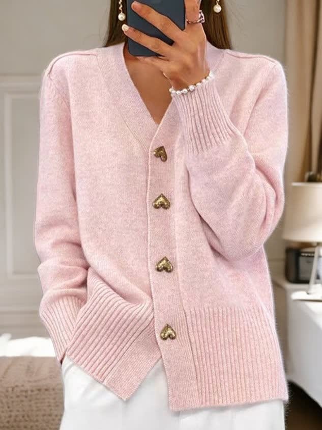 Women's V Neck Knit Cardigan | Marianne_3