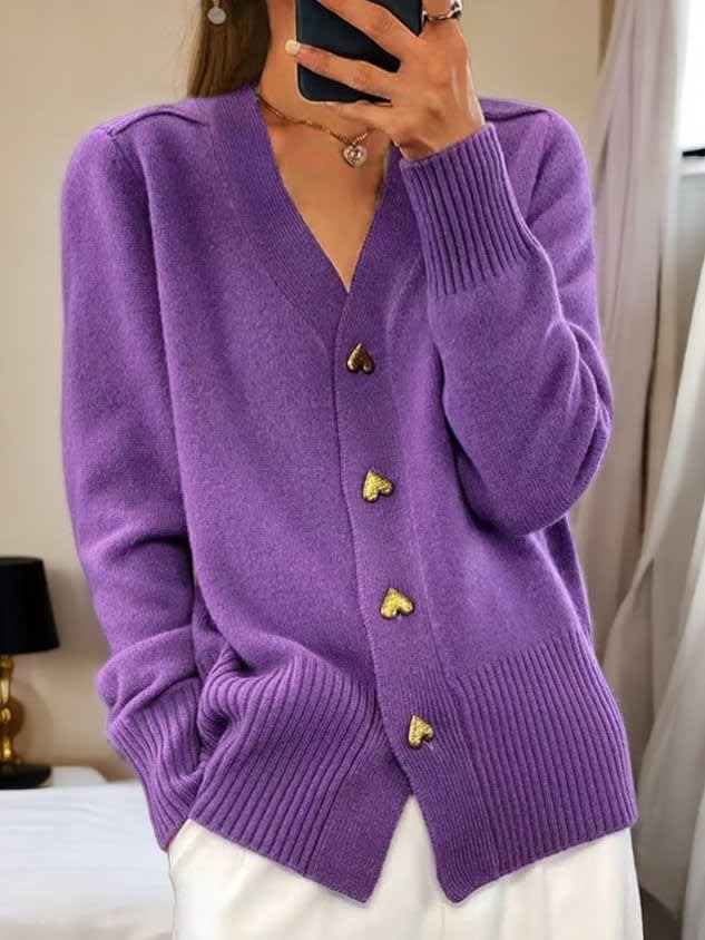 Women's V Neck Knit Cardigan | Marianne_4