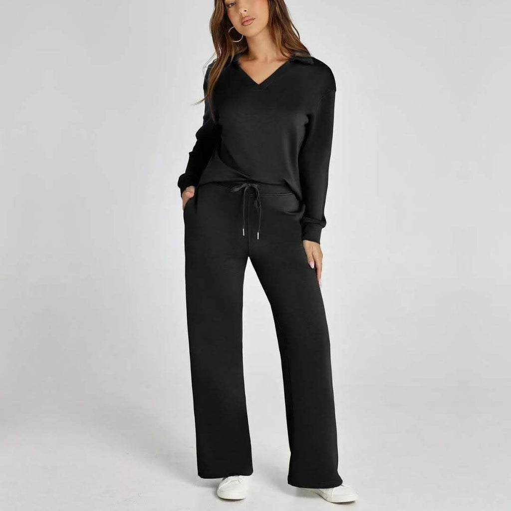 Women's Wide Leg Knit Lounge Set | Winsome_13