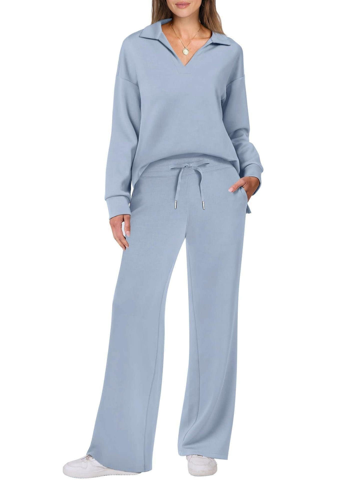 Women's Wide Leg Knit Lounge Set | Winsome_22