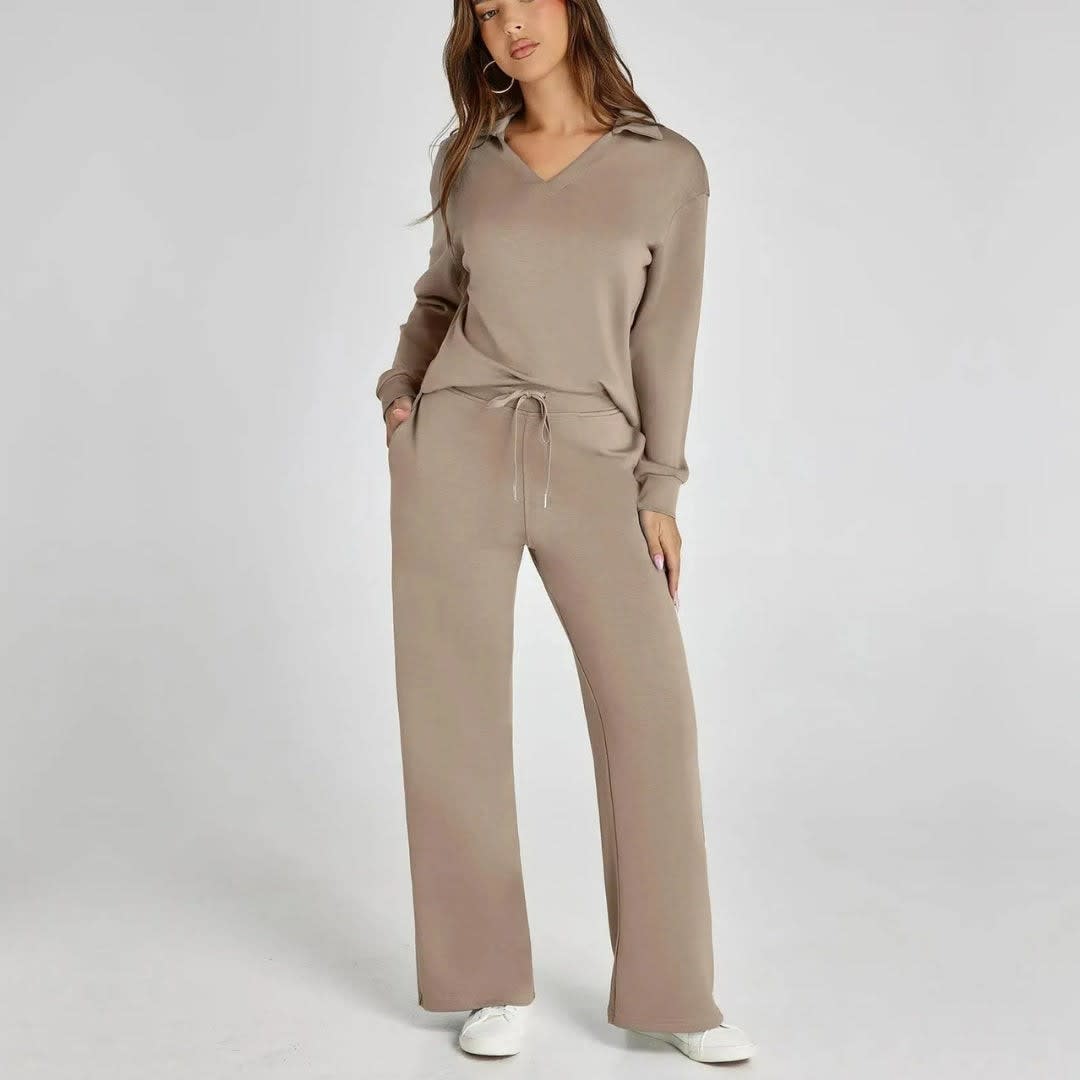 Women's Wide Leg Knit Lounge Set | Winsome_3