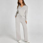 Women's Wide Leg Knit Lounge Set | Winsome_5