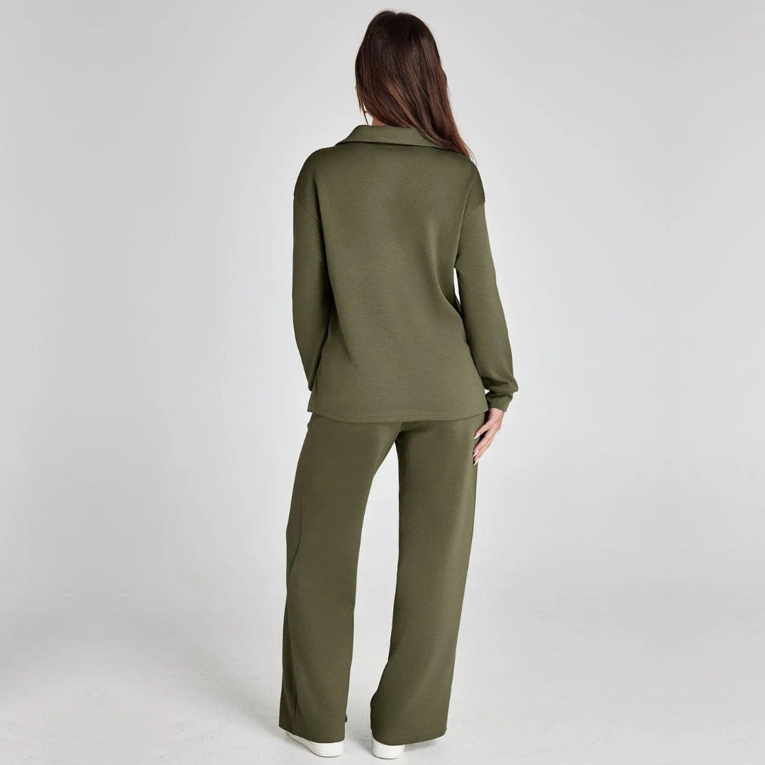 Women's Wide Leg Knit Lounge Set | Winsome_8