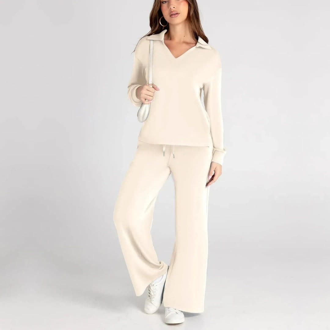 Women's Wide Leg Knit Lounge Set | Winsome_9