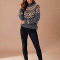 Women's Mock Neck Fair Isle Christmas Sweater | Kelsterne_1