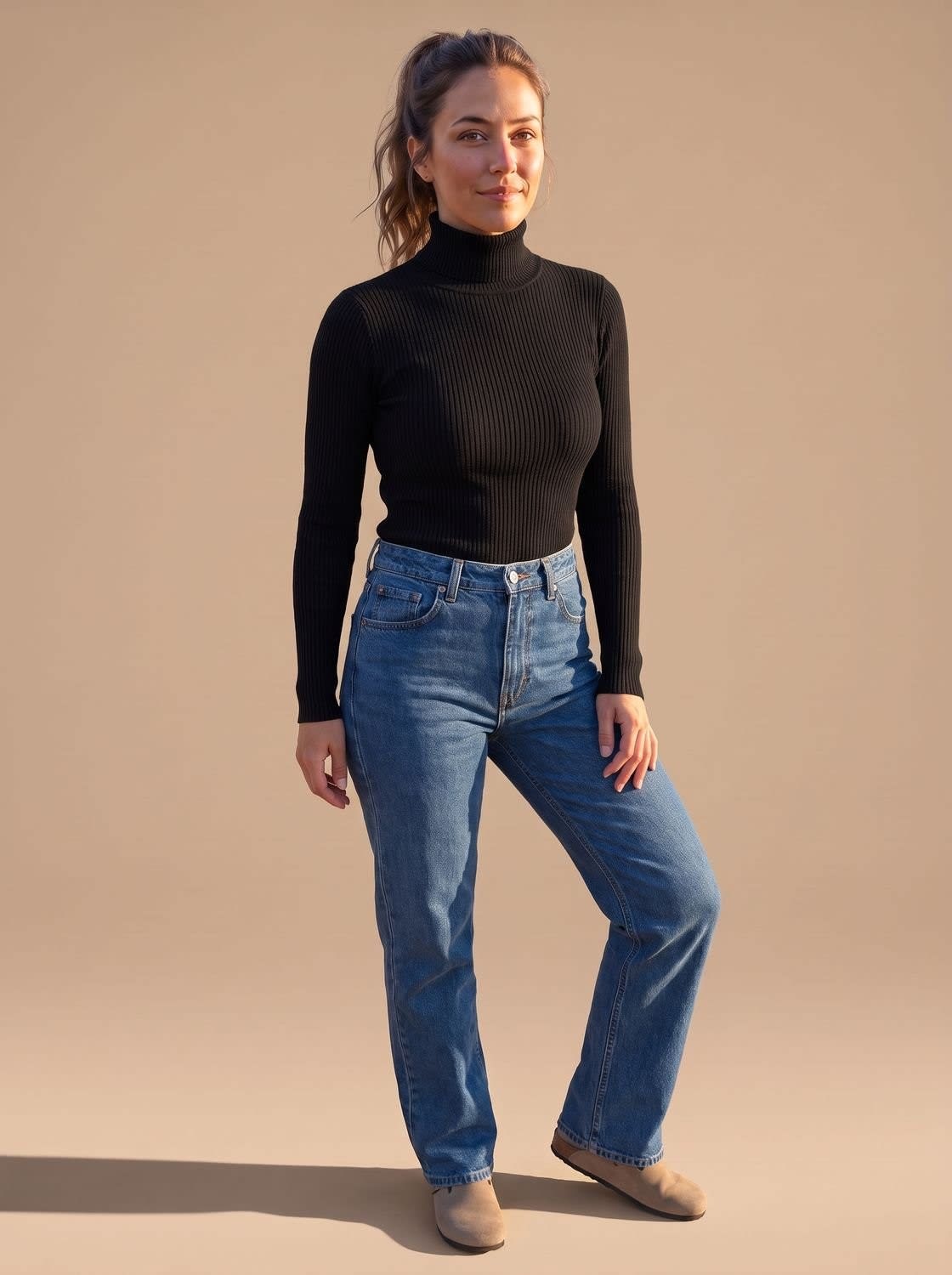 Women's Slim Fit Ribbed Turtleneck Sweater | Garsdale_7