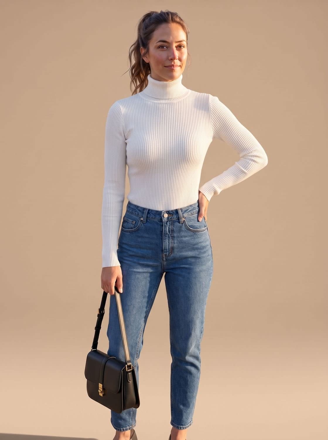 Women's Slim Fit Ribbed Turtleneck Sweater | Garsdale_9