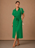 Women's Belted Midi Shirt Dress | Carys_1