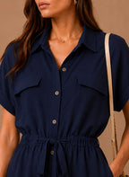 Women's Belted Midi Shirt Dress | Carys_5