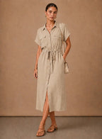 Women's Belted Midi Shirt Dress | Carys_7