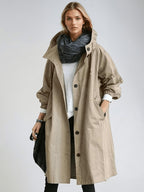Women's Water Repellent Hooded Trench Coat | Delphina_3