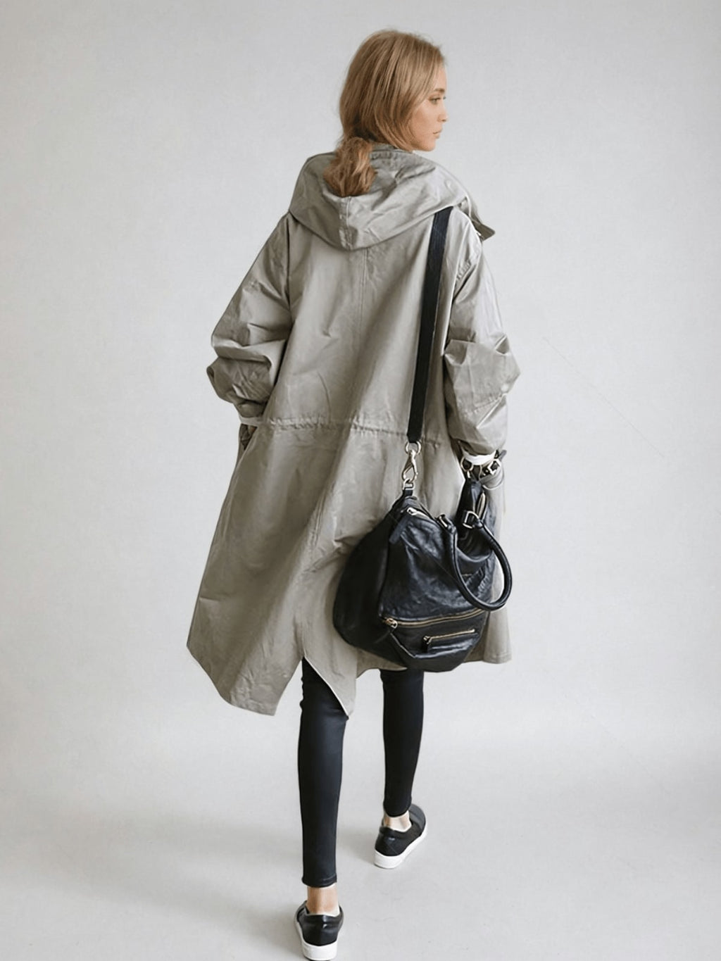 Women's Water Repellent Hooded Trench Coat | Delphina_4
