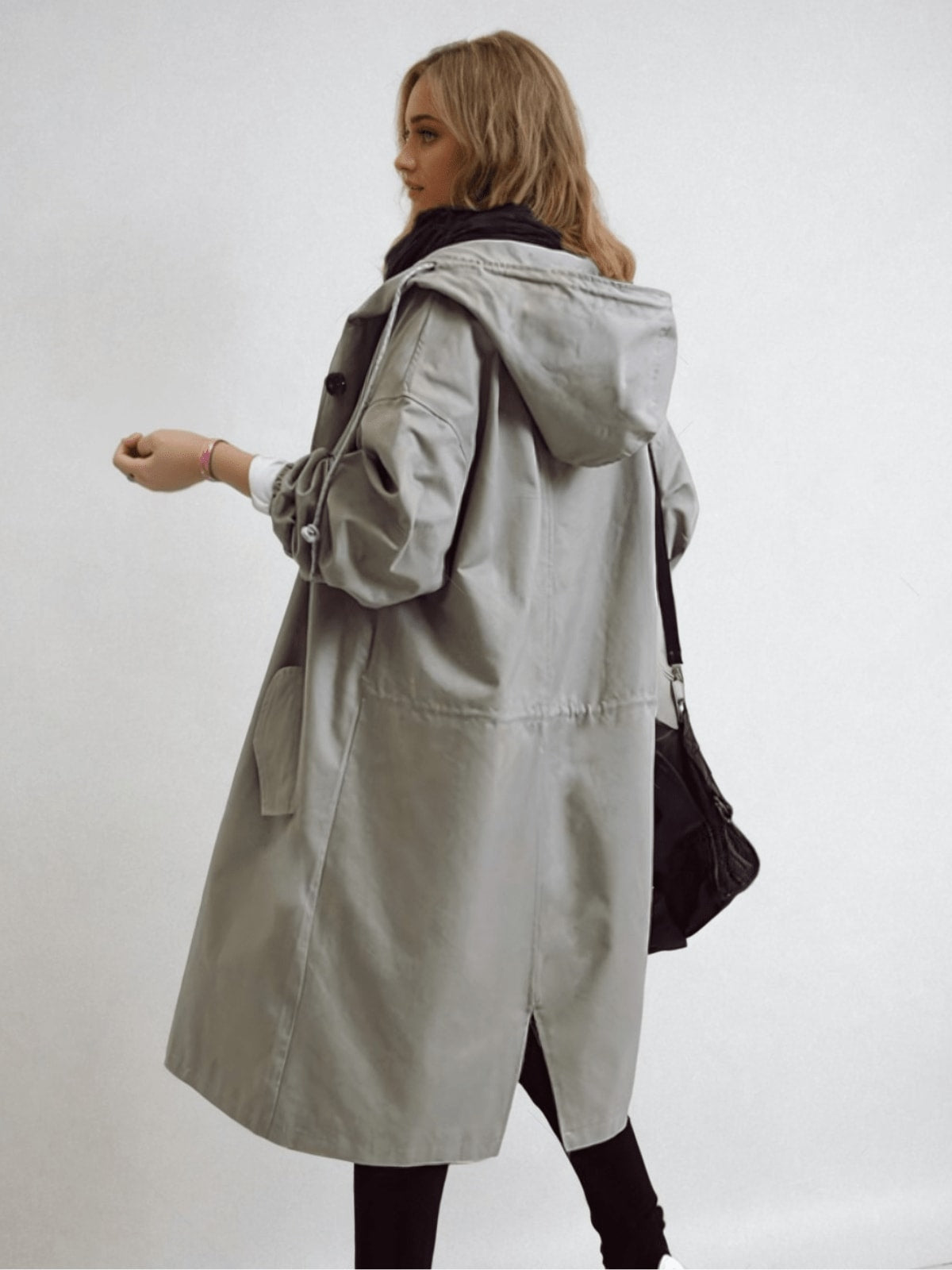 Women's Water Repellent Hooded Trench Coat | Delphina_8