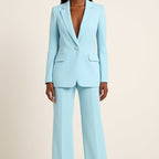 Women's Single Button Wide Leg Pant Suit | Wharton_1