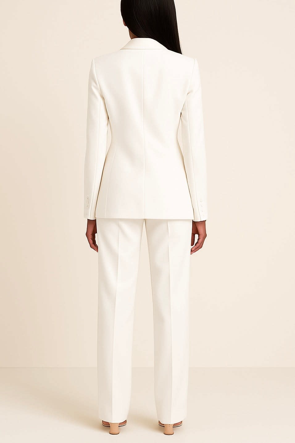 Women's Single Button Wide Leg Pant Suit | Wharton_7