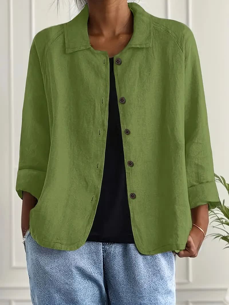 Women's Button Front Lightweight Shirt Jacket | Rowanne_11