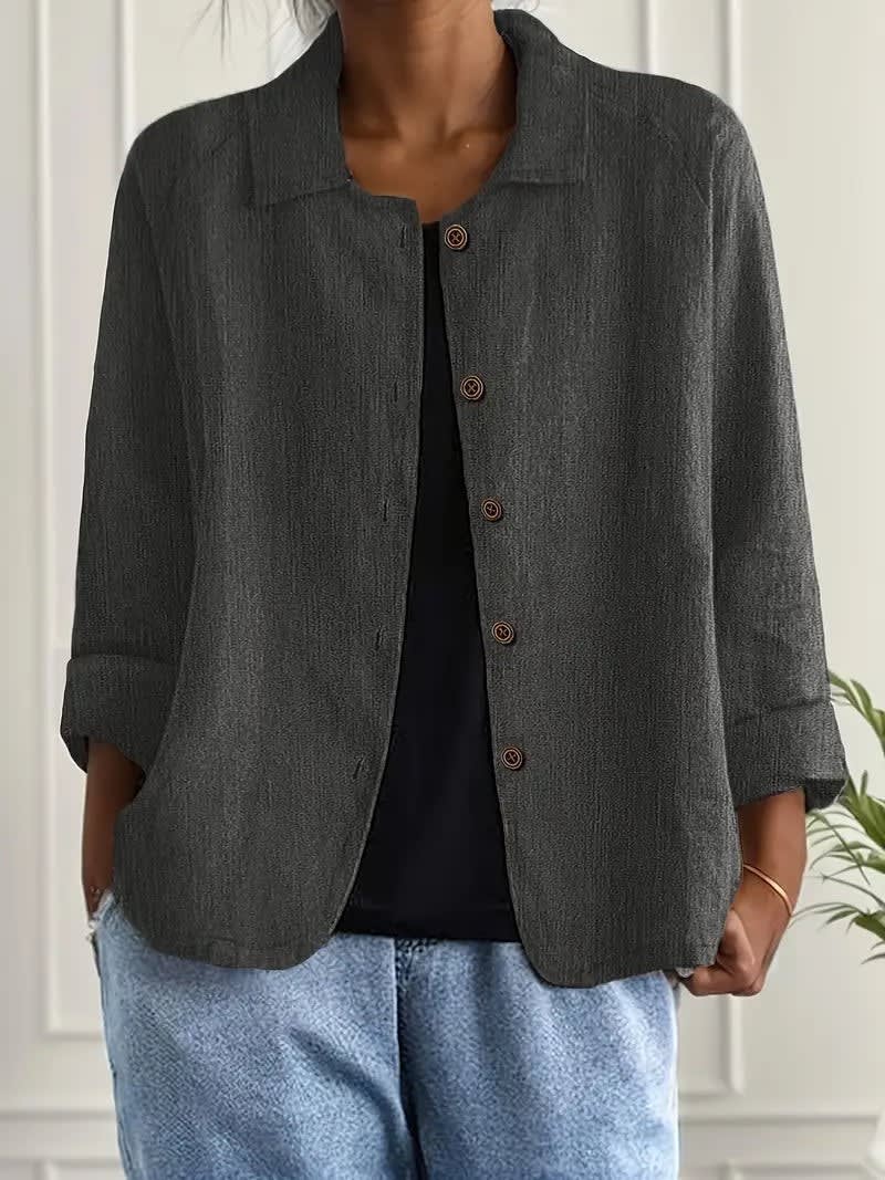 Women's Button Front Lightweight Shirt Jacket | Rowanne_13