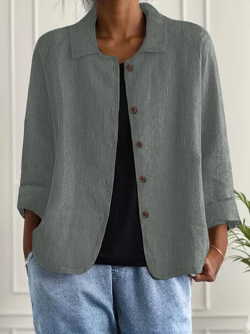 Women's Button Front Lightweight Shirt Jacket | Rowanne_14