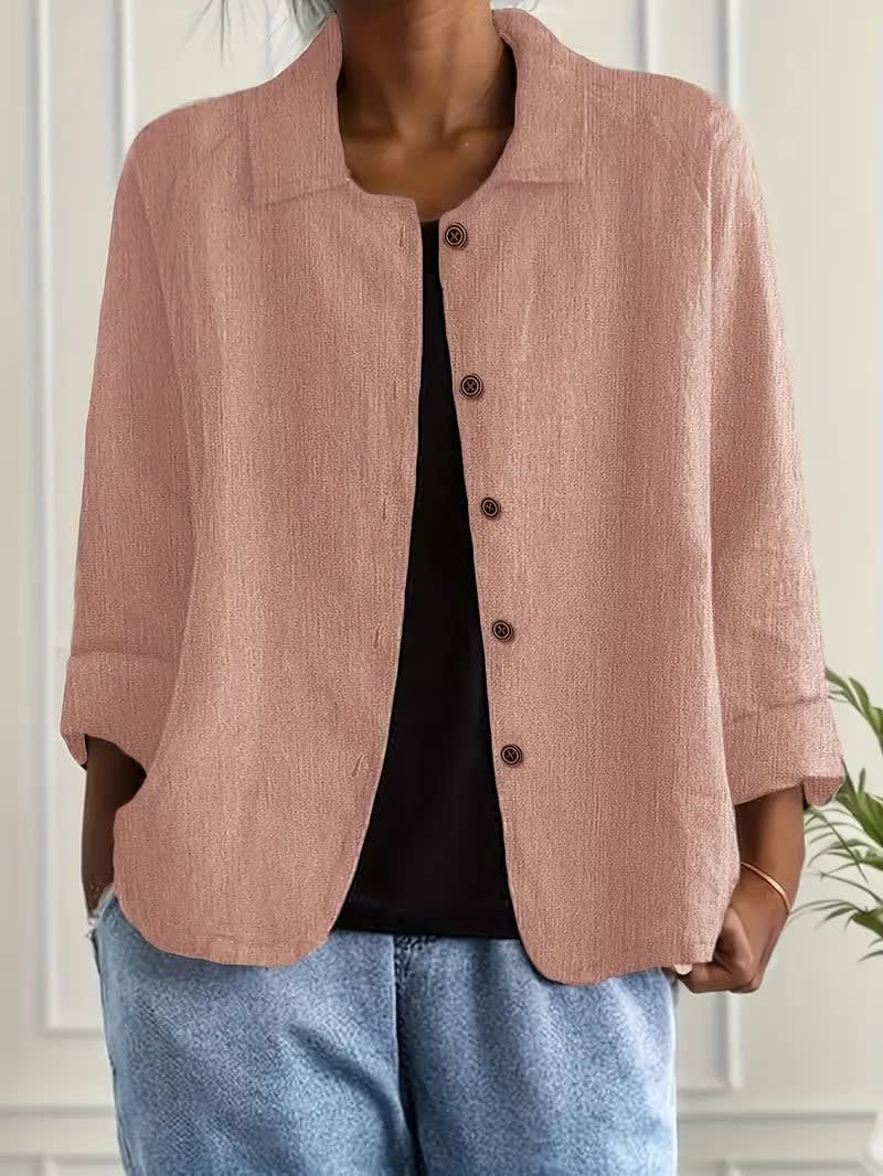 Women's Button Front Lightweight Shirt Jacket | Rowanne_2