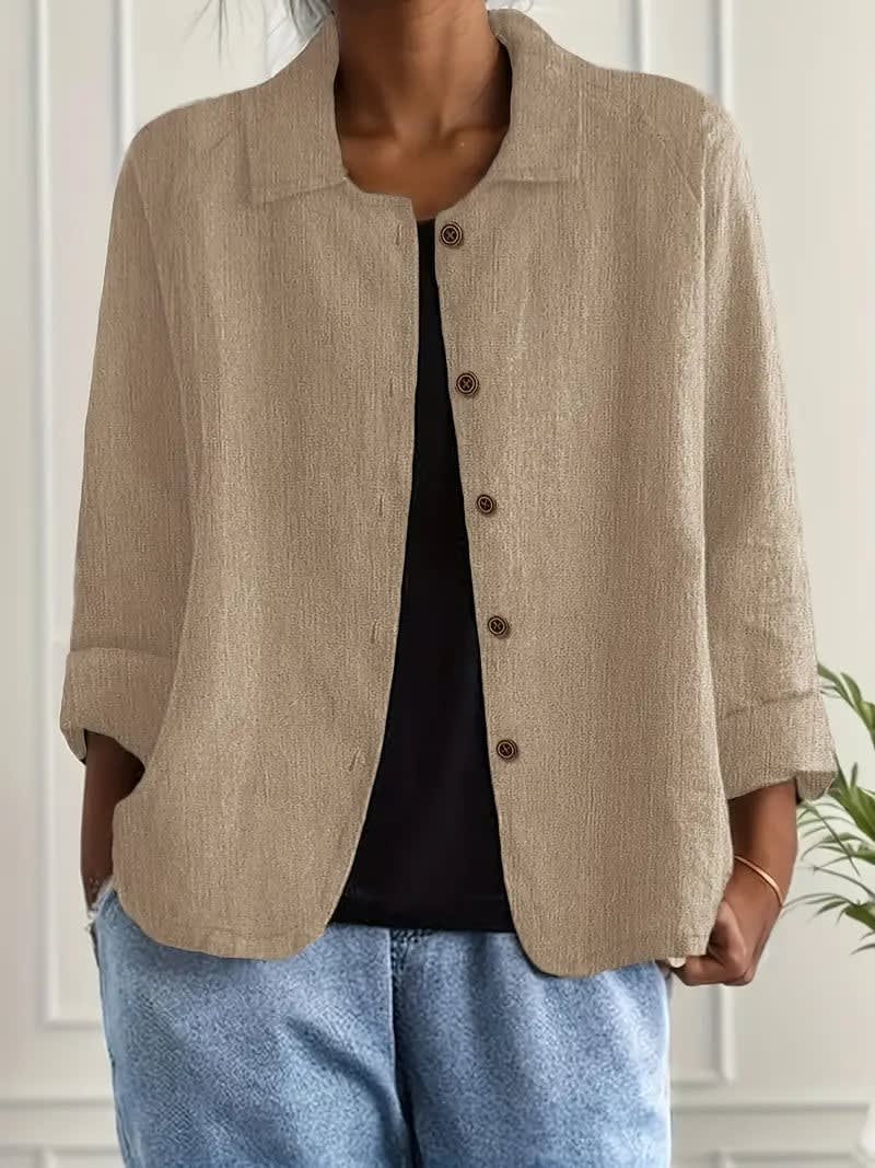 Women's Button Front Lightweight Shirt Jacket | Rowanne_3