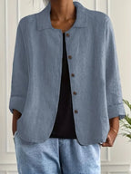 Women's Button Front Lightweight Shirt Jacket | Rowanne_4