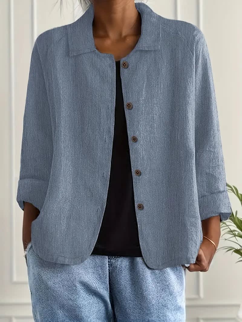 Women's Button Front Lightweight Shirt Jacket | Rowanne_4
