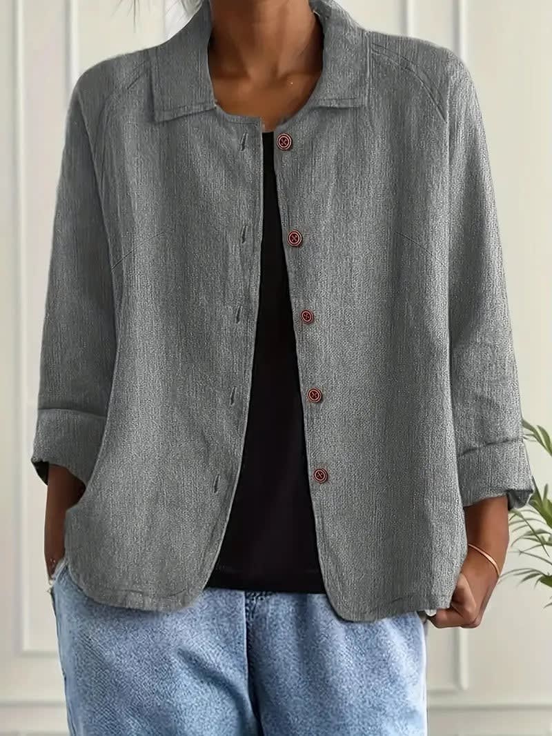 Women's Button Front Lightweight Shirt Jacket | Rowanne_7
