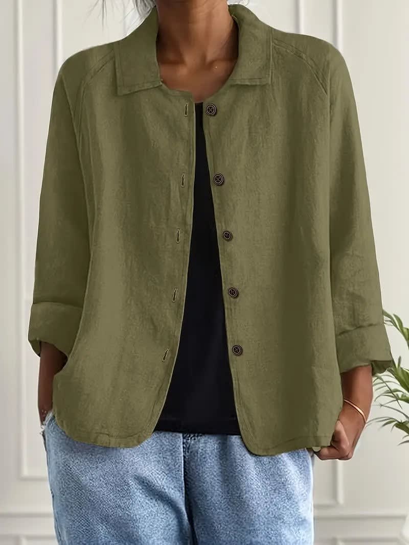 Women's Button Front Lightweight Shirt Jacket | Rowanne_8