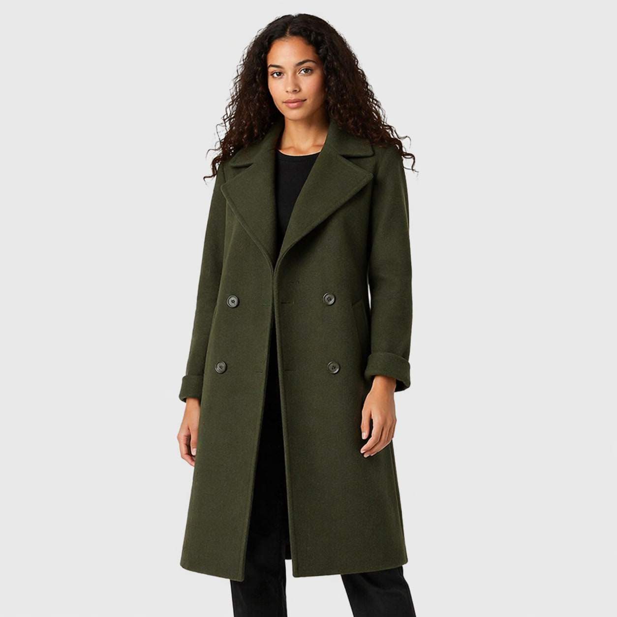 Women's Double Breasted Longline Coat | Winnifred_1