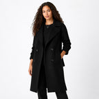 Women's Double Breasted Longline Coat | Winnifred_3