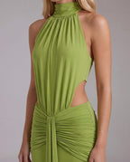 Women's Ruched Cutout Maxi Dress | Tegan_1