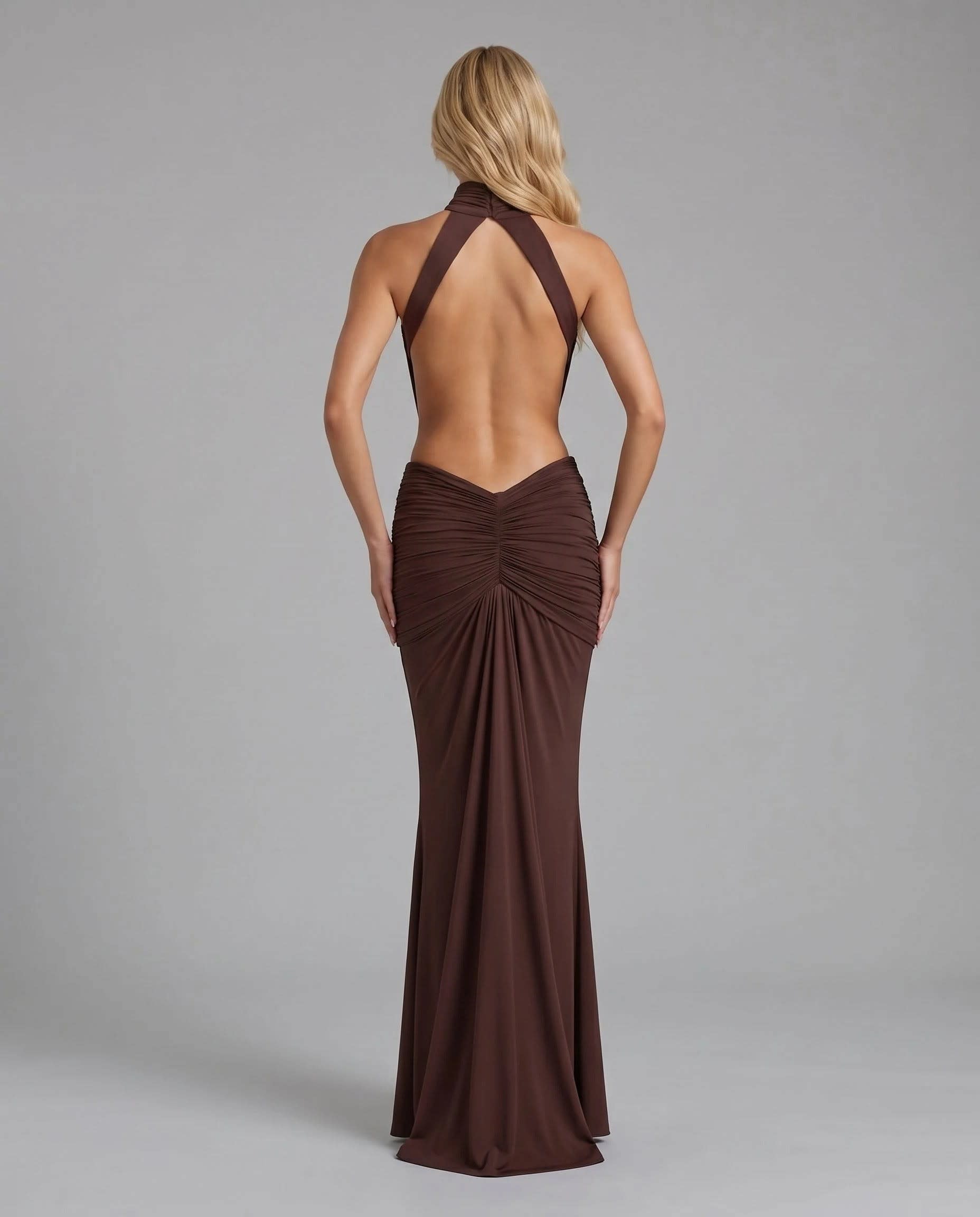 Women's Ruched Cutout Maxi Dress | Tegan_4