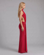 Women's Ruched Cutout Maxi Dress | Tegan_6