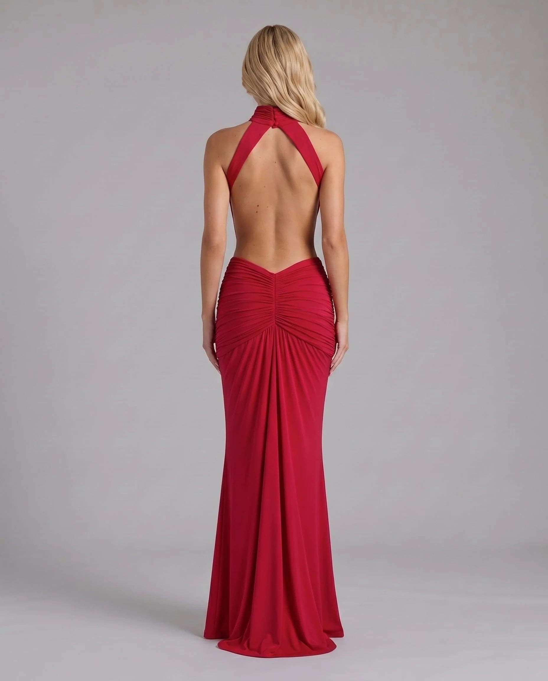 Women's Ruched Cutout Maxi Dress | Tegan_7