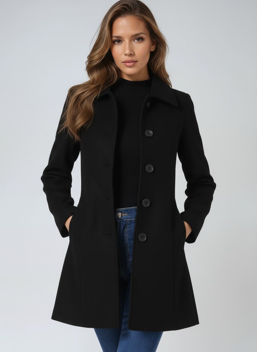 Women's Single Breasted Winter Coat | Merecroft_2