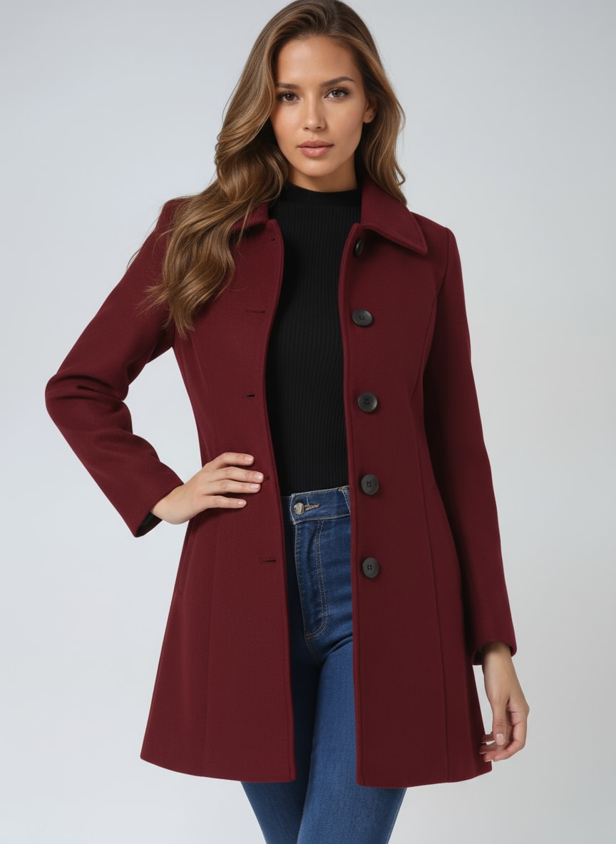 Women's Single Breasted Winter Coat | Merecroft_6