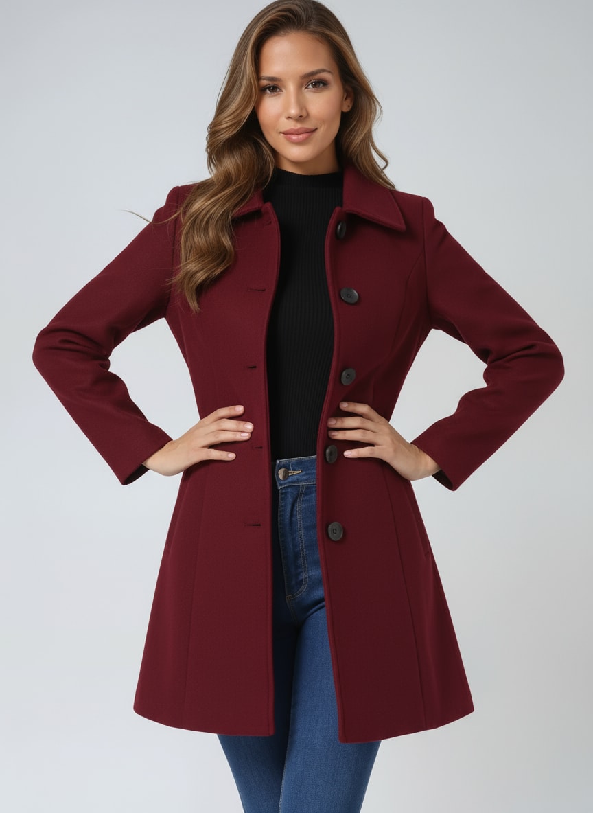 Women's Single Breasted Winter Coat | Merecroft_7