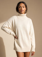 Women's Oversized Knit Turtleneck Sweater | Bramwell_2
