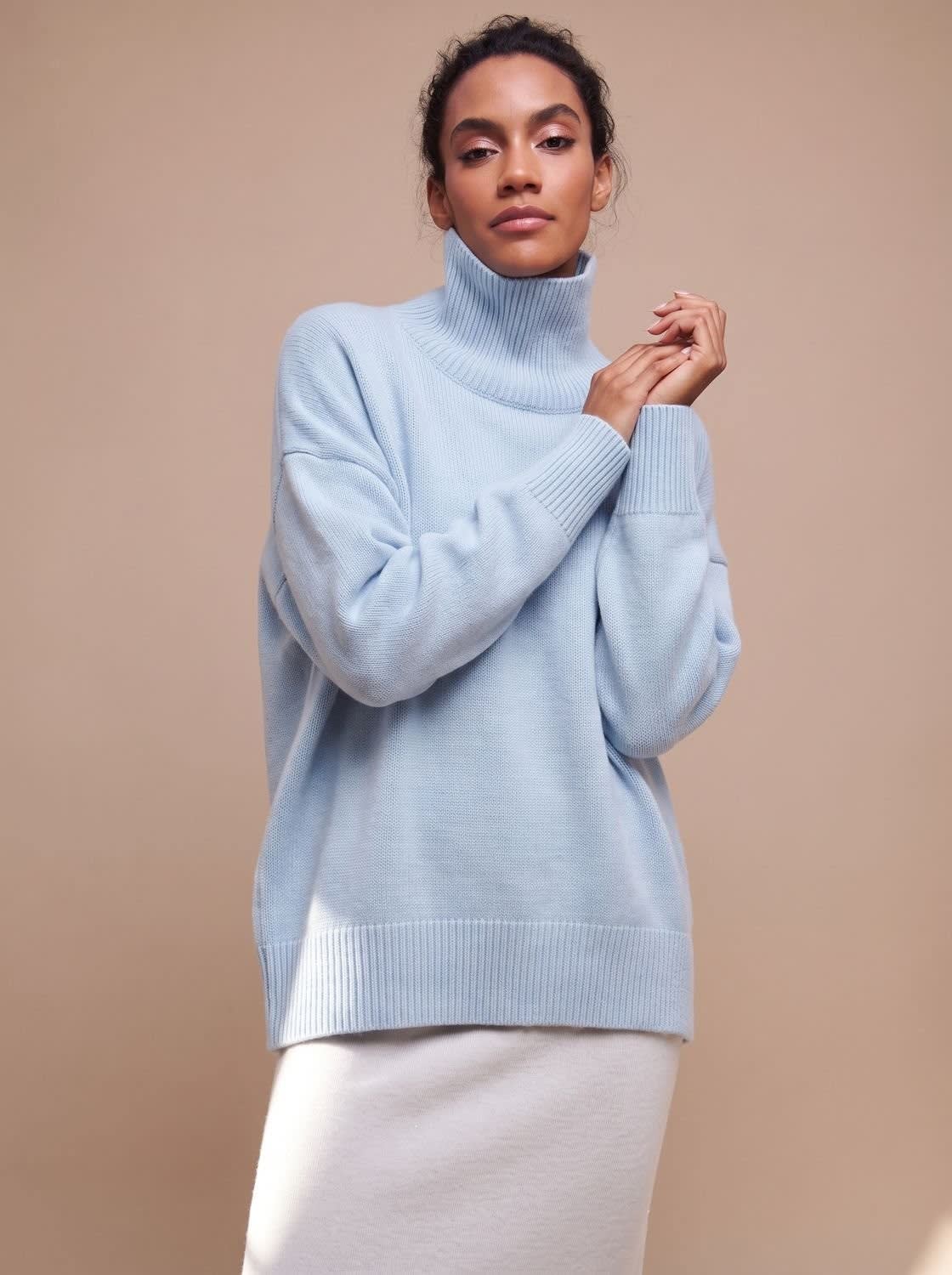 Women's Oversized Knit Turtleneck Sweater | Bramwell_3
