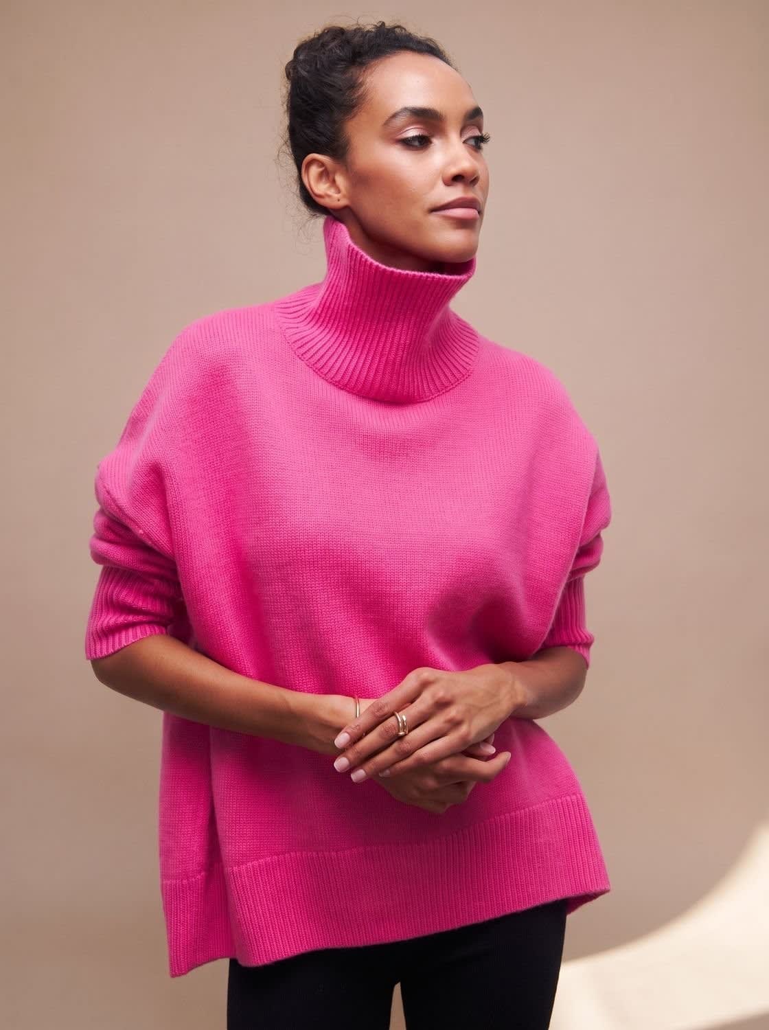 Women's Oversized Knit Turtleneck Sweater | Bramwell_4