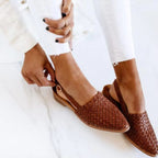Women's Woven Pointed Toe Mules | Morwenna_2